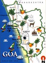 eine stilisierte Landkarte von Goa ....
